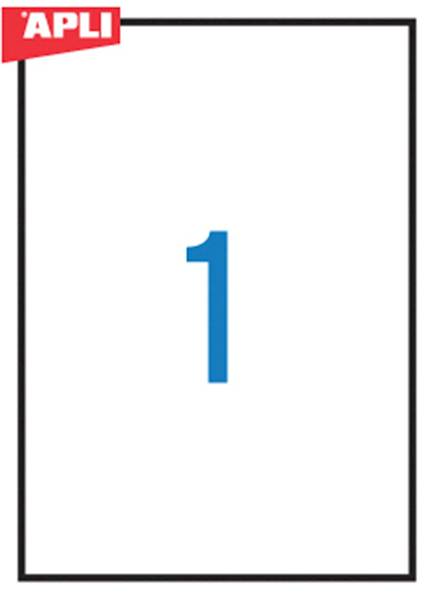 Etykiety poliestrowe APLI, 210x297mm, prostokątne,