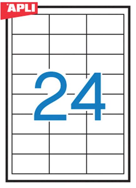 Etykiety poliestrowe APLI, 64,6x33,8mm, prostokątn