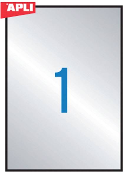 Etykiety poliestrowe APLI, 210x297mm, prostokątne,