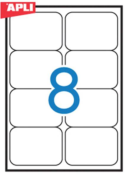 Etykiety uniwersalne APLI, 99,1x67,7mm, zaokrąglon