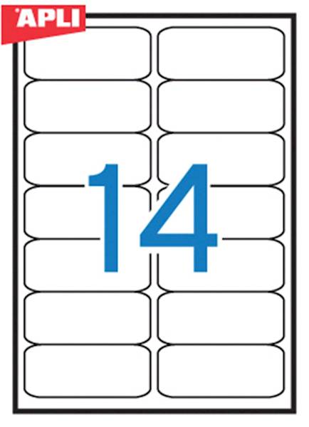 Etykiety uniwersalne APLI, 99,1x38,1mm, zaokrąglon