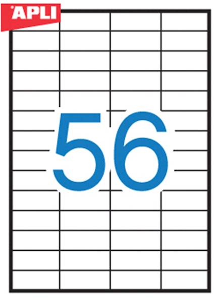 Etykiety uniwersalne APLI, 52,5x21,2mm, prostokątn