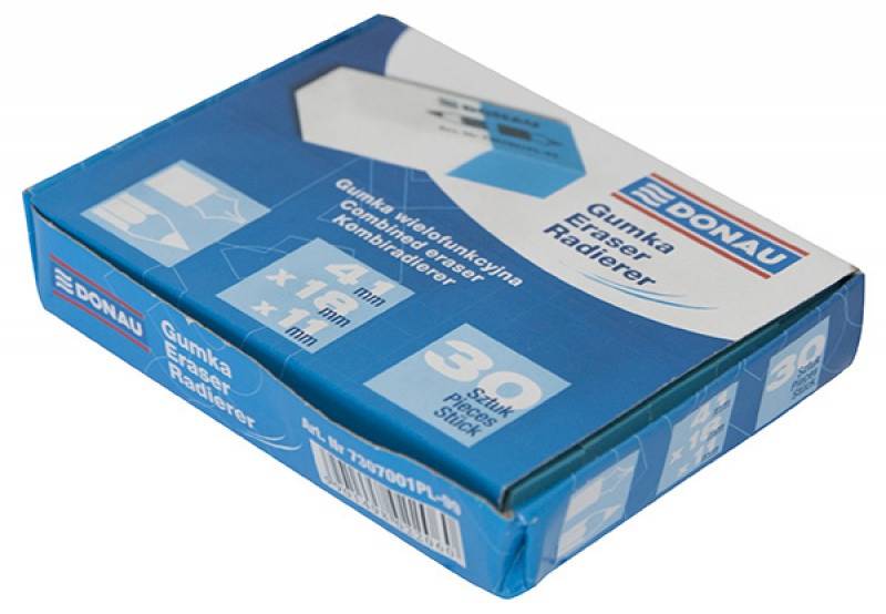 Gumka wielofunkcyjna DONAU, 41x18x11mm, niebiesko-