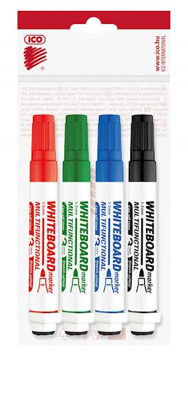 Marker do tablic ICO XXL z gąbką, 4szt., mix kolor