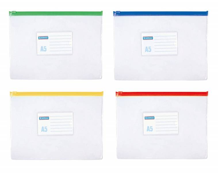 Torebka z suwakiem DONAU, PVC, A5, transparentna