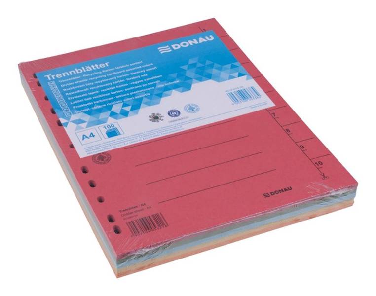 Przekładka DONAU, karton, A4, 235x300mm, 1-10, 1 k