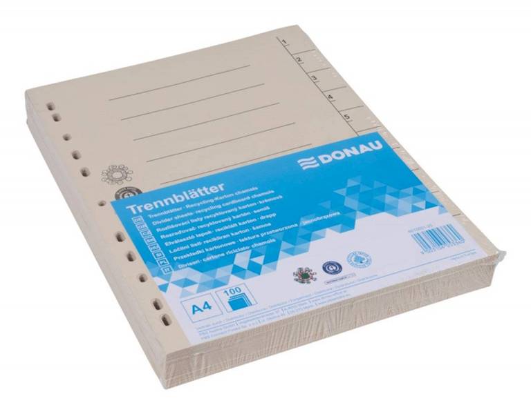 Przekładka DONAU, karton, A4, 235x300mm, 1-10, 1 k