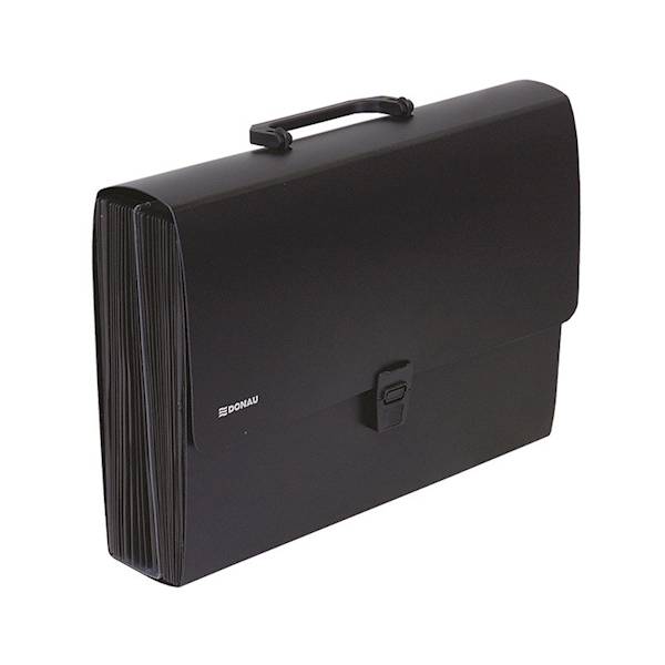 Teczka harmonijkowa DONAU, PP, A4, z rączką, czarn