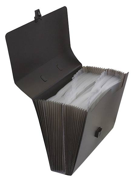 Teczka harmonijkowa DONAU, PP, A4, z rączką, czarn