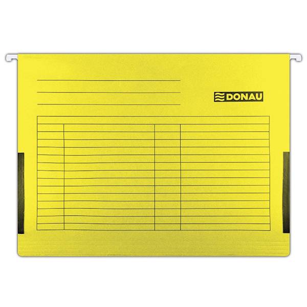Teczka zawieszkowa DONAU z boczkami, A4, 230gsm, ż