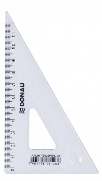 Ekierka DONAU, mała, 12cm, 60°, transparentna