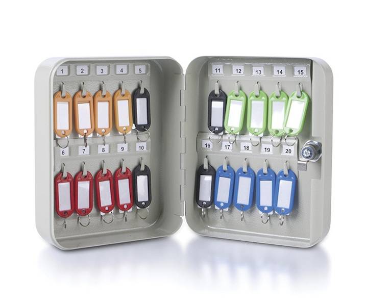 Szafka na klucze DONAU, na 20 kluczy, 200x160x80mm