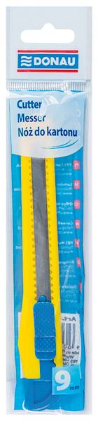 Nóż biurowy DONAU 9mm, plastikowy, z blokadą, nieb