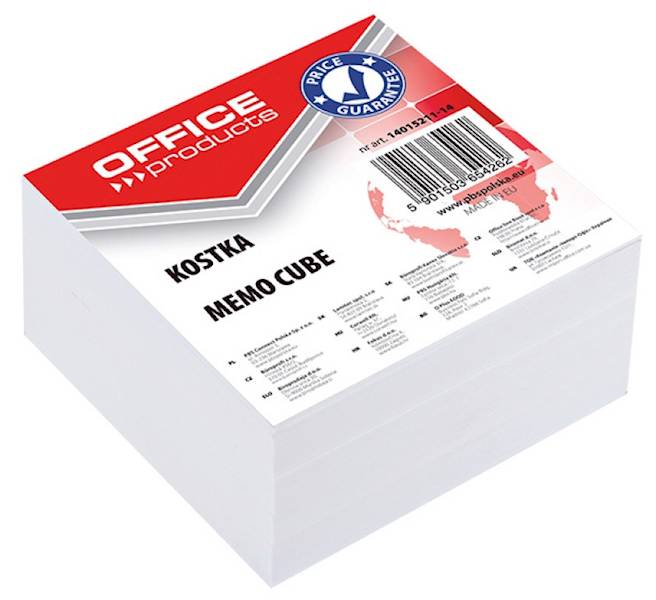 Kostka OFFICE PRODUCTS nieklejona, 85x85x40mm, bia