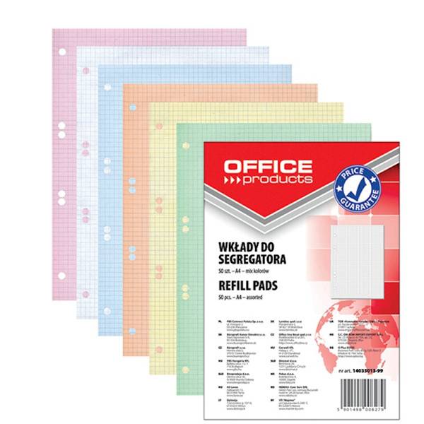 Wkład do segregatora OFFICE PRODUCTS, A4, w kratkę