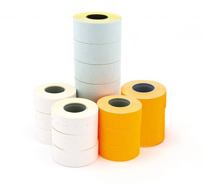 Etykiety do metkownicy jednorzędowej, prostokątne,