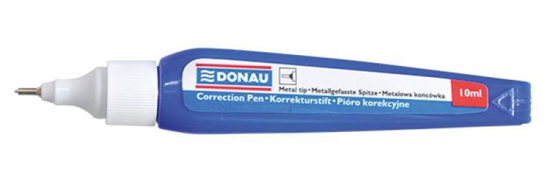 Korektor w piórze DONAU, z metalową końcówką, 10ml