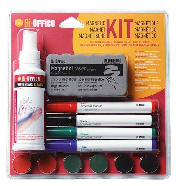 Zestaw do tablic magnetyczny BI-OFFICE, spray, gąb