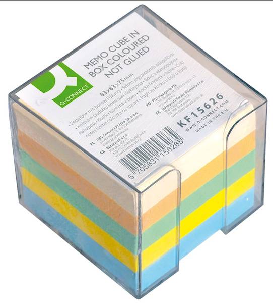 Kostka Q-CONNECT nieklejona, w pudełku, 92x92x82mm