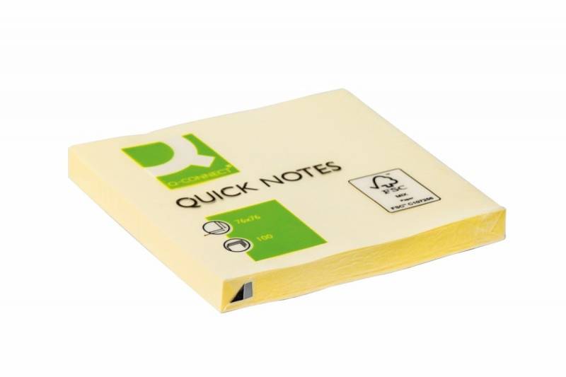 Bloczek samoprzylepny Q-CONNECT, 76x76mm, 1x100 ka