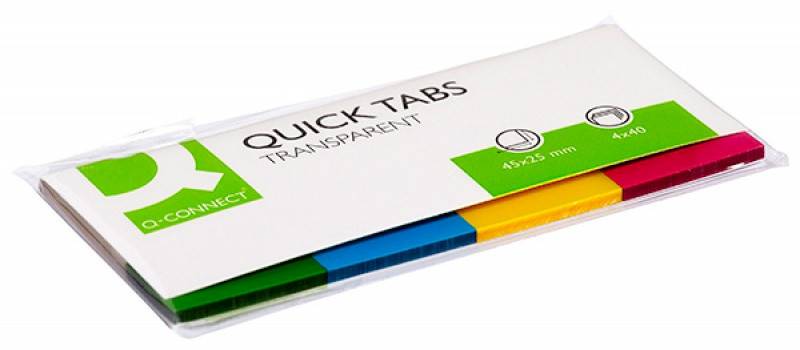 Zakładki indeksujące Q-CONNECT, PP, 25x45mm, 4x40