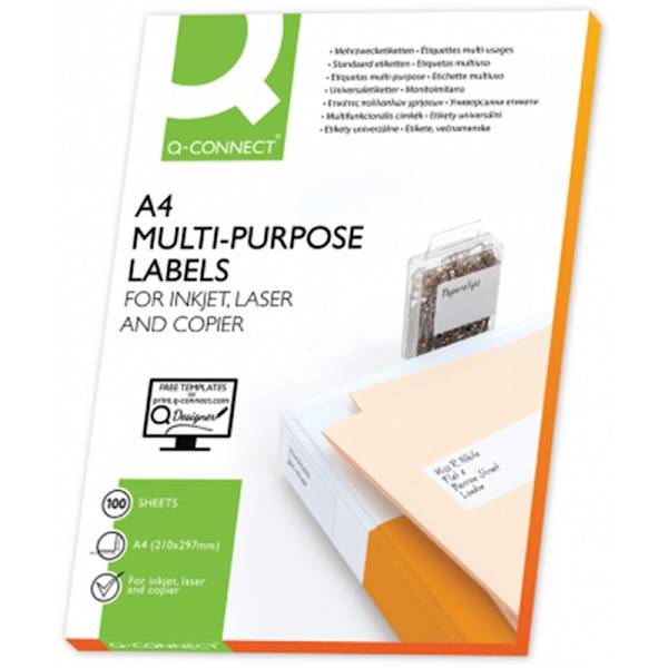 Etykiety uniwersalne Q-CONNECT, 105x37mm, prostoką
