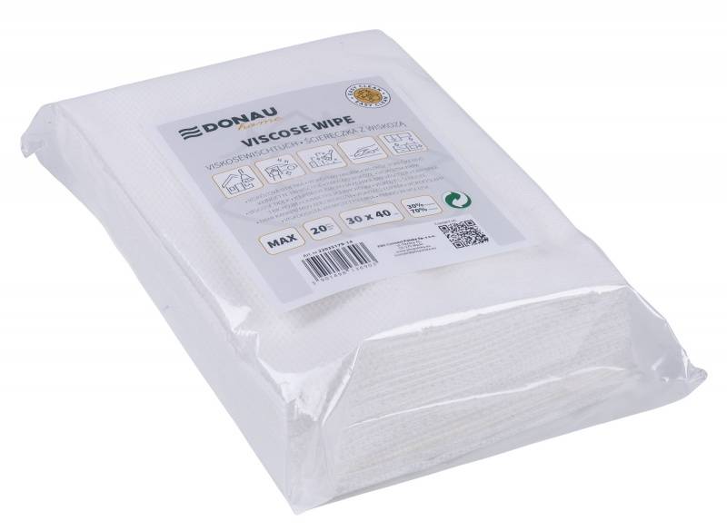 C ŚCIERKA DONAU Z WISKOZĄ 70% 30X40CM 20SZT BIAŁA