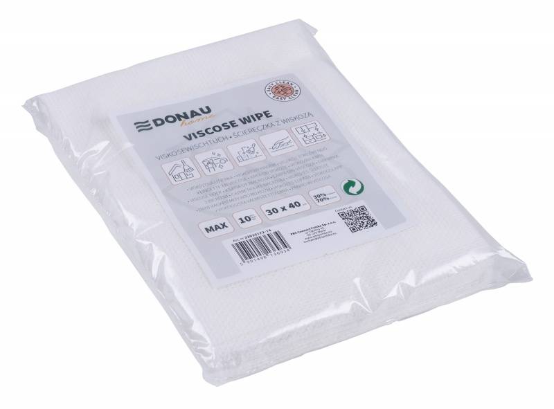 C ŚCIERKA DONAU Z WISKOZĄ 70% 30X40CM 10SZT BIAŁA