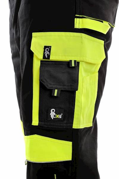 SPODNIE ROBOCZE CXS SIRIUS BRIGHTON CZARNO ŻÓŁTE 60