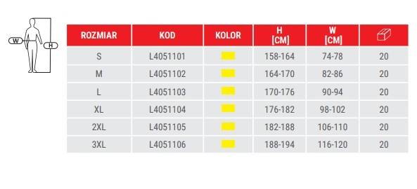 SPODNIE ROBOCZE OSTRZEGAWCZE LAHTI PRO L40511 CZARNO ŻÓŁTE XL