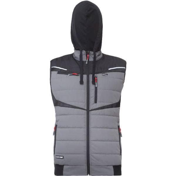 BEZRĘKAWNIK OCIEPLANY Z KAPTUREM LAHTI PRO L41317 SZARO CZARNY XL