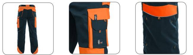 SPODNIE ROBOCZE CXS SIRIUS BRIGHTON CZARNO ŻÓŁTE 48