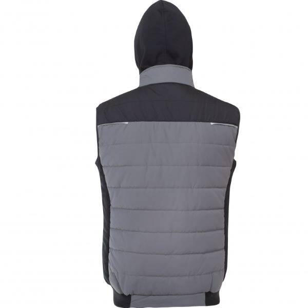 BEZRĘKAWNIK OCIEPLANY Z KAPTUREM LAHTI PRO L41317 SZARO CZARNY 2XL