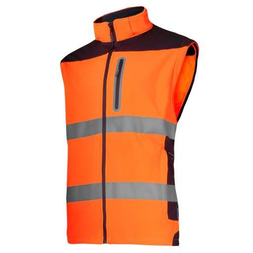 KURTKA SOFTSHELL OSTRZEGAWCZA Z ODPINANYMI RĘKAWAMI 2W1 LAHTI PRO L40922 2XL