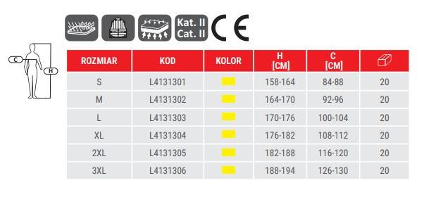 KAMIZELKA OSTRZEGAWCZA DWUSTRONNA OCIEPLANA LAHTI PRO L41313 ŻÓŁTA 3XL