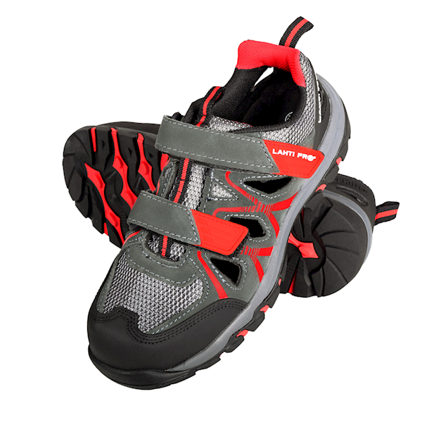 SANDAŁY ZAMSZOWE LAHTI PRO L30603 S1 SRA SZARO-CZERWONE 42