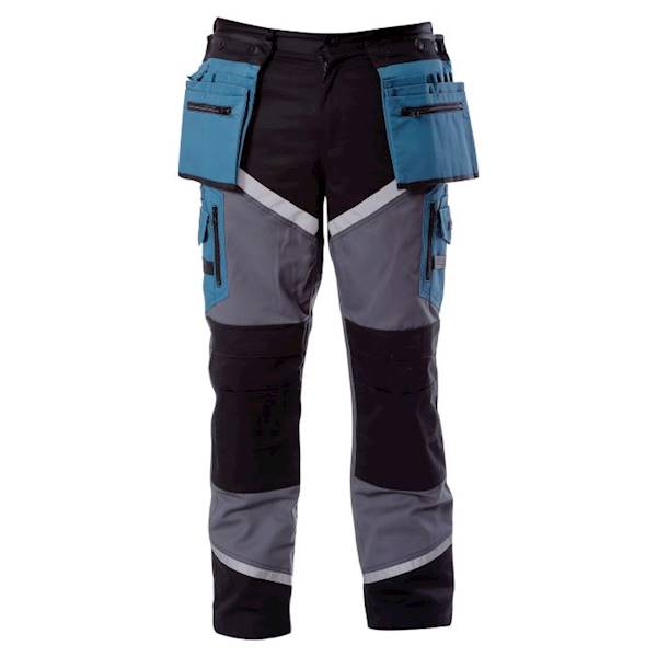 SPODNIE ROBOCZE LAHTI PRO L40502 CZARNO SZARO TURKUSOWE L