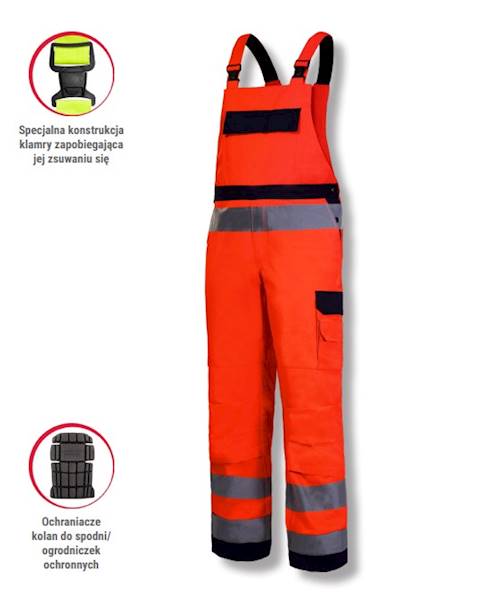 SPODNIE OSTRZEGAWCZE OGRODNICZKI LAHTI PRO L41106 POMARAŃCZOWE 2XL