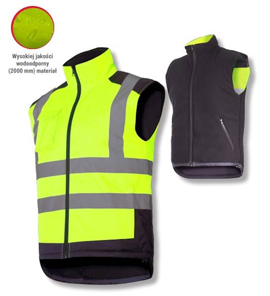 KAMIZELKA OSTRZEGAWCZA DWUSTRONNA OCIEPLANA LAHTI PRO L41313 ŻÓŁTA 3XL