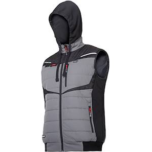 BEZRĘKAWNIK OCIEPLANY Z KAPTUREM LAHTI PRO L41317 SZARO CZARNY 2XL