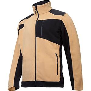 BLUZA POLAROWA ZE WZMOCNIENIAMI LAHTI PRO L40119 BEŻOWO-CZARNA 3XL
