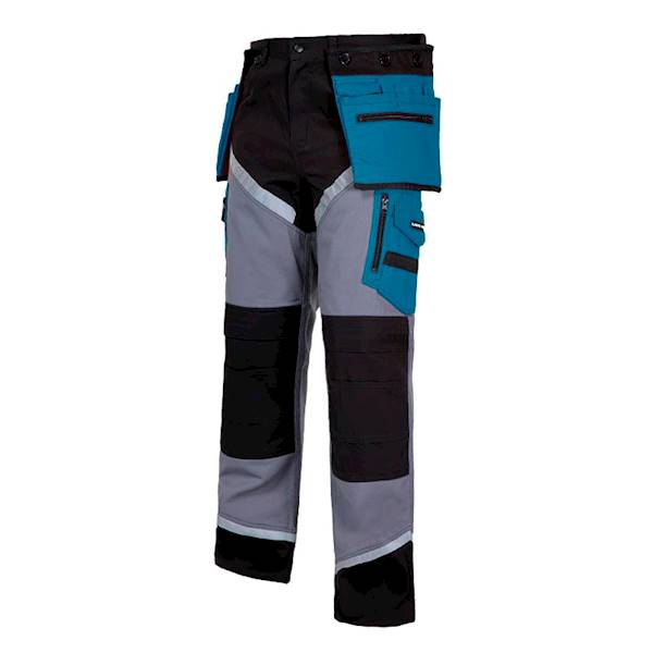SPODNIE ROBOCZE LAHTI PRO L40502 CZARNO SZARO TURKUSOWE XL