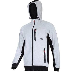 BLUZA Z KAPTUREM ROZPINANA LAHTI PRO L40126 SZARO-CZARNA M