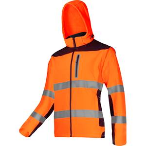 KURTKA SOFTSHELL OSTRZEGAWCZA Z ODPINANYMI RĘKAWAMI 2W1 LAHTI PRO L40922 2XL