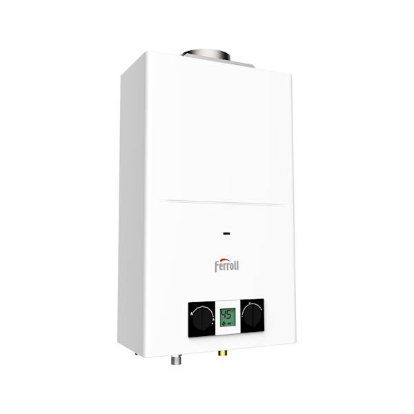 Ferroli Gazowy przepływowy ogrzewacz wody  PEGASO ECO 11 LPG z wyświetlaczem LCD. Zakres mocy 7,1-18,9 kW. Low Nox