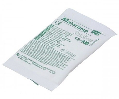 Kompresy gazowe  5x5cm sterylne a 3szt.MATOCOMP