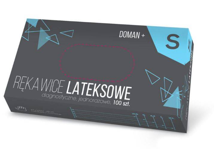 Rękawice Doman+ lateksowe PD rozmiar S
