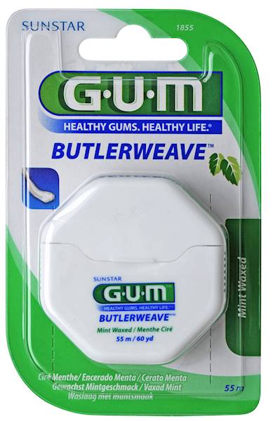 Gum BUTLERWEAVE nić miętowa woskowana 55m