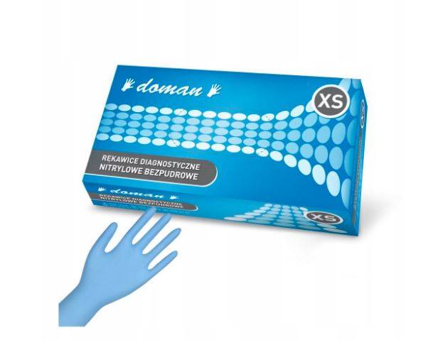 Nitryl DOMAN niebieskie PLUS  BPD 100szt - XS