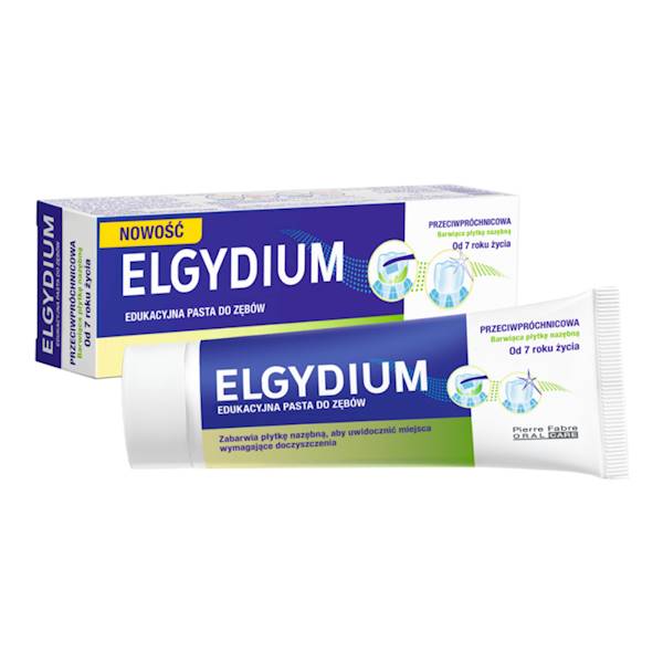 Pasta Elgydium 7+ Wybarwiająca płytkę jabłko 50ml